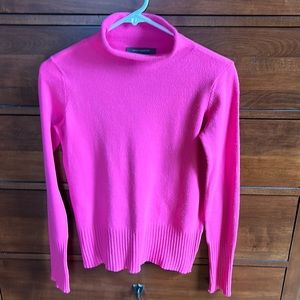Bright hot pink mock turtle neck sweater. Size small by French Connection.